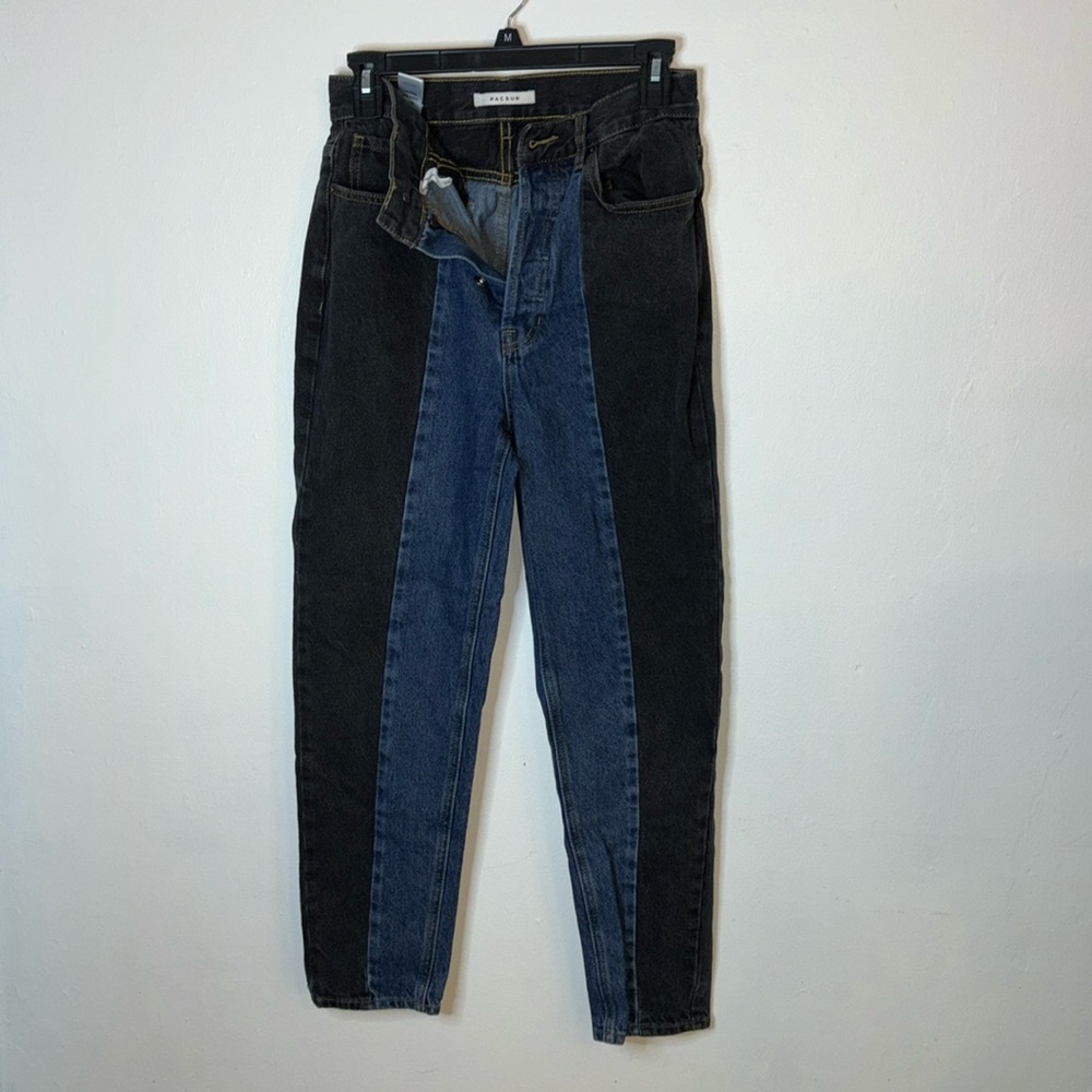 PACSUN Eco Colorblock Ultra High Waisted Slim Fit Jeans Size 27